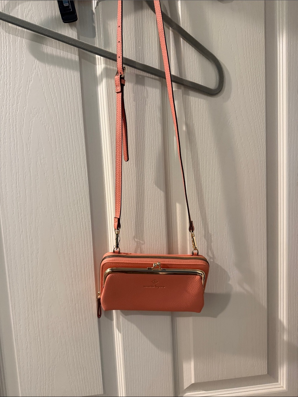 Nanette Lepore Coral Peach Crossbody Wallet Bag
